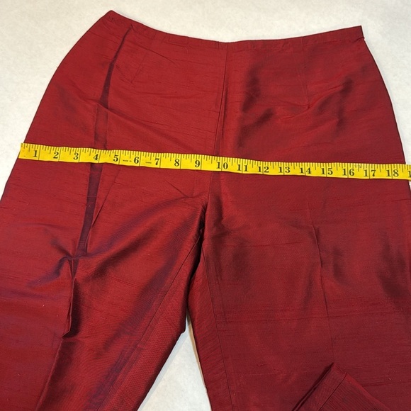 VTG Finity Studio Red 100% Silk 2-Piece Pantsuit Blazer & Trousers Women’s Sz 6 - Picture 12 of 14